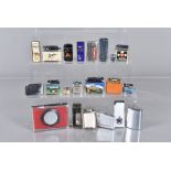 A collection of Advertising lighters, together with a selection of spare lighter parts (parcel)
