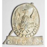 Phoenix Assurance Company Fire Mark, 1782-1984, W23A, lead, policy no. 17058, G, spear end missing