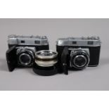 Two Kodak Retina Cameras, a Retina Iic type 020, shutter working, rangefinder functions, body G,