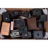 A Tray of Box Cameras, including a Ziess Ikon Baby 54/18 Box Tengor, a 54/2 Box Tengor, The MayFair,