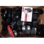 A Tray of Various Lenses and Accessories, including zoom lenses from Tokina, Sony and Sirius, a