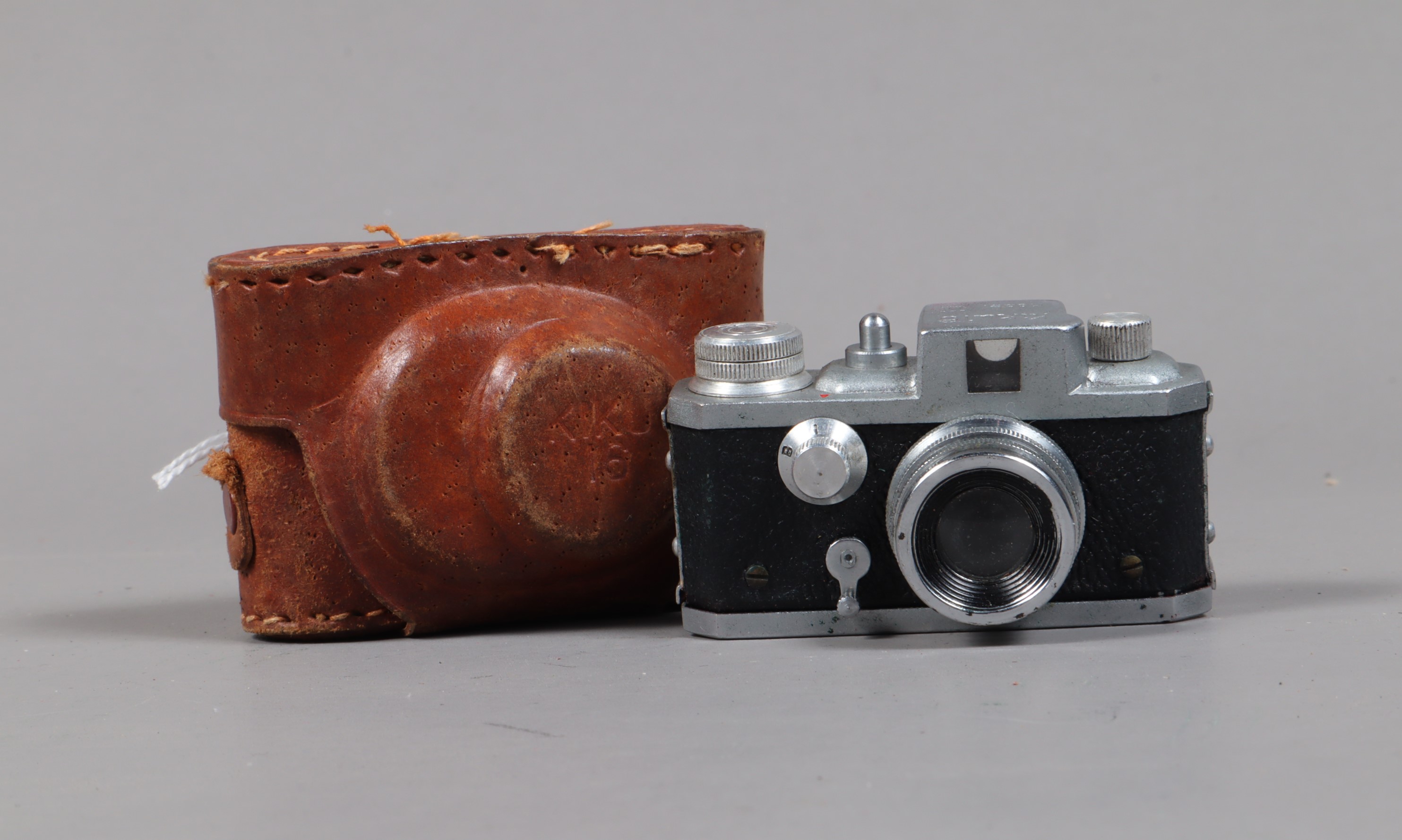A Morita Kiku 16 Model II Subminiature Camera, shutter working, with maker's ERC and exposed film