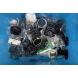 A Large Quantity of Various Filters, various sizes and types, some in cases, some stacked in plastic