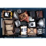 A Tray of Kodak Box Cameras, including Kodak Brownie Flash II, Duaflex, Duaflex II, Brownioe