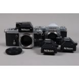 A Nikon F2 Photomic and Nikormat FTN SLR Bodies, F2S serial no 4344305, body F, shutter not