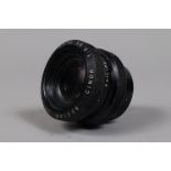 A SOM Berthiot Cinor 25mm f/0.95 Lens, C mount, serial no MP1359, marked Philips T.V., barrel F-G,