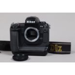A Nikon D1x DSLR Camera Body, serial no 5139419, body G, light wear, with body cap, strap, manual,