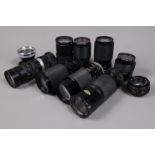 A Group of SLR Camera Lenses, various mounts and focal leanths, manufacturers include Vivitar,
