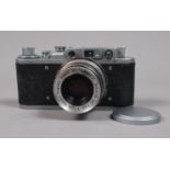 A KMZ Zorki 1c Canon Copy Rangefinder Camera, this camera has been modified to appear to be a