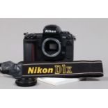 A Nikon D1x DSLR Camera Body, serial no 55140075, body G, some wear to edges, scratches to base,