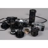 Cameras and Lenses, including a Fujica ST901 Auto Electro SLR camera, shutter working, metering