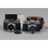 Two Voigtländer Bessamatic SLR Cameras, comprising a Bessamatic, serial no 18155, body G-VG,