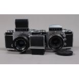 Two Ihagee Varex IIa SLR Cameras, serial no 949894, body VG, eye level finder, shutter working at