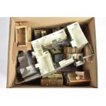 Large quantity of 00 Gauge plastic and card kitbuilt buildings and Scenic Accessories and Track