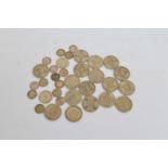 A small quantity of pre 1947 British silver coinage, including 17 florins, and others, 215g