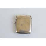 A George V silver vest case, of rectangular cushion form, Chester 1917, 5.4cm x 4.8cm