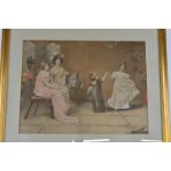 M Goodman mezzotint, children dancing with women looking on, signed and dated 99 bottom left, framed