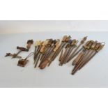 A large collection of steels, including antler handled, turned wooden examples together with various