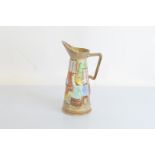 A H. J Wood ltd pottery moulded comical ale jug, tapered form with revellers outside a pub,