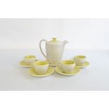 A Poole two tone four piece coffee set, in grey and lime green