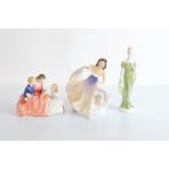 Three Royal Doulton figurines, Lorna HN2311, a Gypsy Dance HN2230 and The Bedtime Story HN2059 (af)