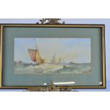 William Stewart 1823-1906, pair of maritime watercolours, fishing boats at sea, signed lower