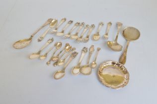 A quantity of Danish and Scandinavian silver, including four pairs of silver year spoons, each