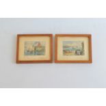 R.C Beam, a pair of coloured etchings, the Jetty Swanage and Fishing Boats Swanage, signed lower