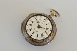 An 18th Century pair cased pocket watch, with verge movement by Richard Day, case hallmarked