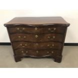 A 19th century mahogany Serpentine fronted chest of drawers, 100cm wide, 57cm deep, and 82cm high