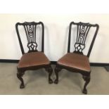 A pair of early 19th century Irish mahogany dining chairs,