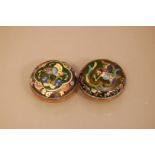 A pair of early 20th century Cloisonne bowls with lids, 8cm diameter (2)