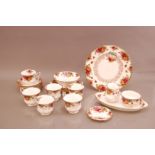 A Royal Albert Old Country Roses fine bone China part tea service, including six cups and saucers,