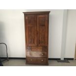 A Victorian mahogany housekeeper's cabinet, AF, with fitted interior behind double doors above