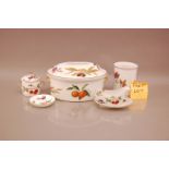 A group of Royal Worcester porcelain Evesham pattern items, including two tureens, sauceboat and