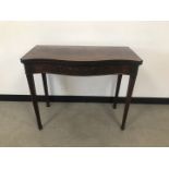 A Victorian Adam style mahogany card table, 90cm wide, with nice moulded frieze