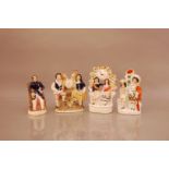 Four 19th century Staffordshire ceramic figures, including a seated Prince Albert 17cm high, and a