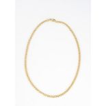 An 18ct gold flattened linked necklace, with snap clasp, 41 cm long 22g