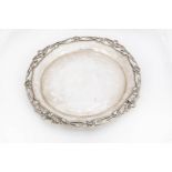 A George V silver tray by William Hutton & Sons, 27.4cm wide, 18.6 ozt, with pierced rim