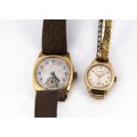 Two 9ct gold cased wristwatches, including an Art Deco period Hefix gents example and a Richmond