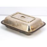 A mid 20th century Japanese white metal covered serving dish by K. Uyeda, unfortunately lacks