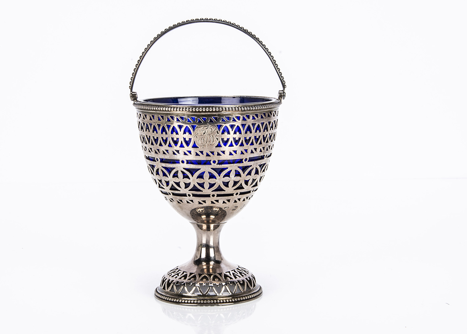 A George III silver pieced goblet possibly by Hester Bateman, 11cm high, 3.5 ozt, with engraved