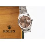 A modern Rolex Date Oyster Perpetual stainless steel gentleman's wristwatch, 34mm, ref. 15210,