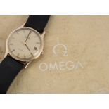 A 1970s Omega Automatic 9ct gold cased gentleman's wristwatch, 33mm case, with gilt dial having date