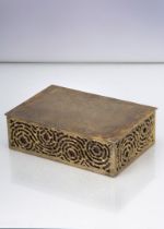 A good 1970s silver gilt box by Stuart Devlin, 17cm wide and 22.5 ozt, the textured and pierced