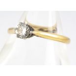 A diamond 18ct and platinum solitaire, ring size M, 1.9g