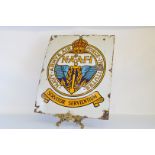 A WWII Navy Army & Air Force Institue enamel sign, NAAFI,66cm x 61cm