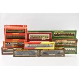 OO Gauge LNER Teak BR Carmine and Cream and GWR Coaching Stock, a boxed collection including