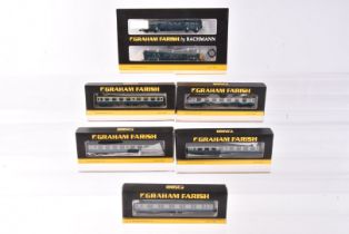 Graham Farish by Bachmann N Gauge BR DMU and Coaching Stock, a cased/boxed group all with card
