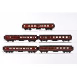 Exley unboxed OO Gauge LMS maroon Main Line Coaches, All 1st (2), Brake/3rd, Restaurant Car,